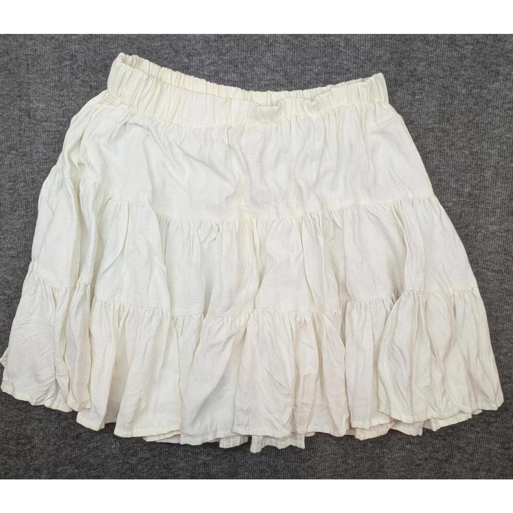 Shelbi Ranch One Size Cream Tiered Ruffled Cowgirl Western Skirt - Picture 2 of 7